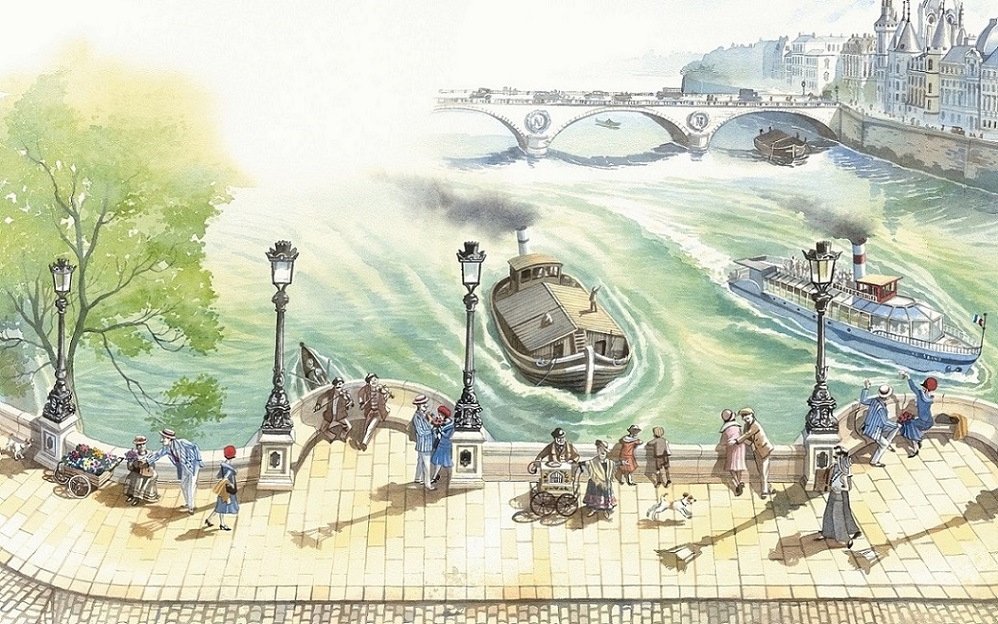 Auf der Pont Neuf in Paris, gemalt von Doris Eisenburger