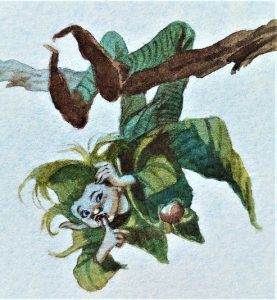 Der freche Kobold Puck, gemalt von Doris Eisenburger