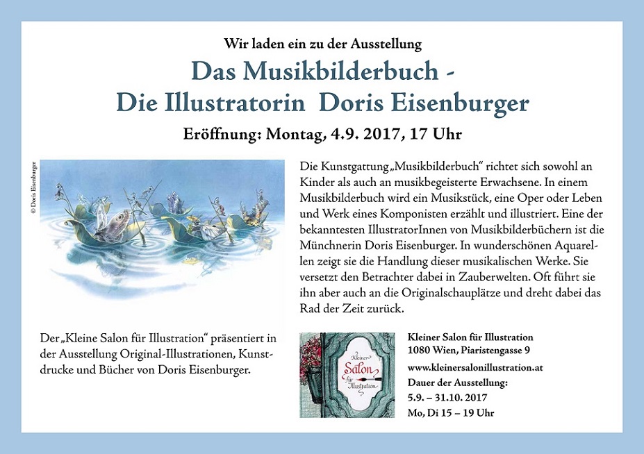 Einladungskarte zur Ausstellung im kleinen Salon für Illustration in Wien