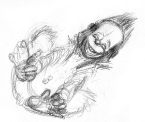 Lachendes Äffchen, gezeichnet von Doris Eisenburger
