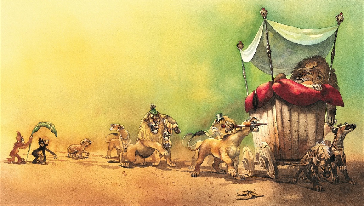 Der Marsch der Löwen, gemalt von Doris Eisenburger